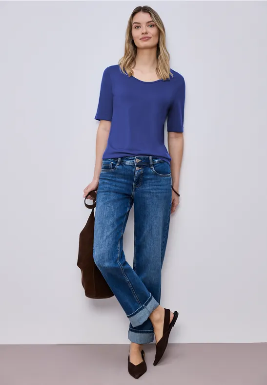 T-Shirt mit Turn-Up amparo blue