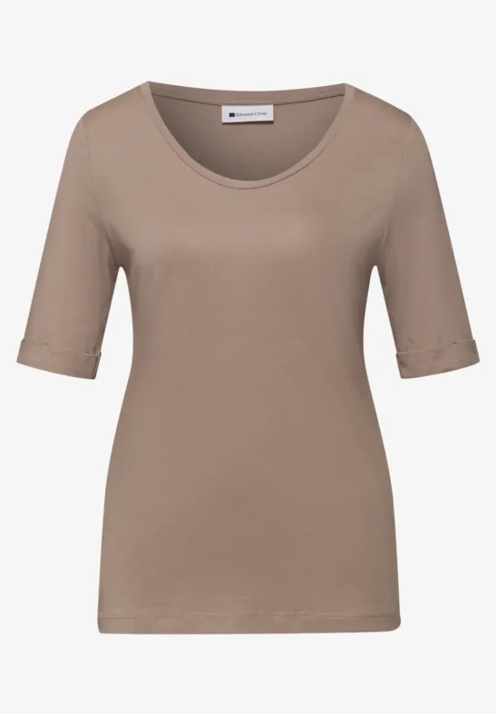 T-shirt avec turn-up light terra mocha