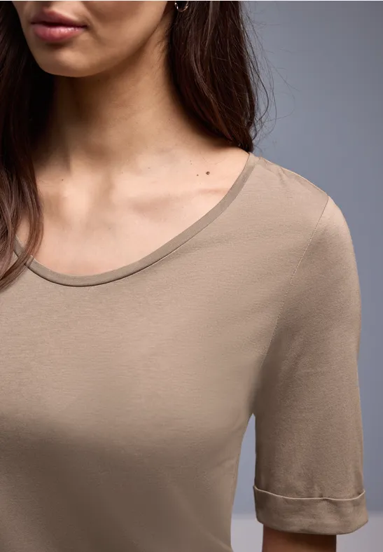 T-shirt avec turn-up light terra mocha