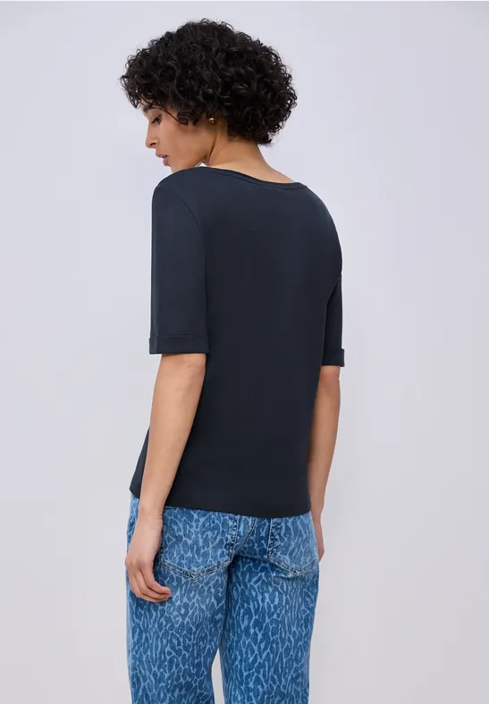 T-Shirt mit Turn-Up shadowed navy