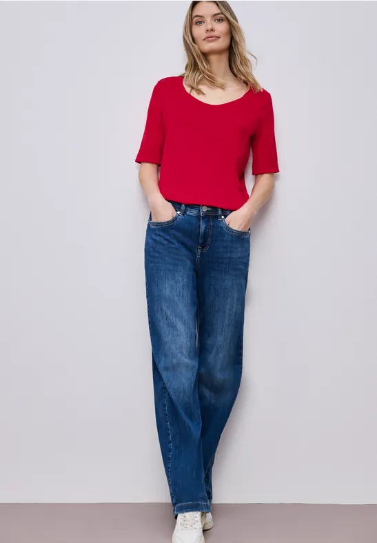 T-Shirt mit Turn-Up salsa red