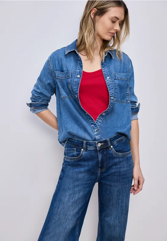 T-Shirt mit Turn-Up salsa red