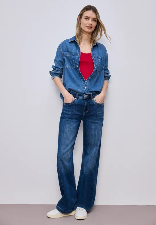 T-Shirt mit Turn-Up salsa red