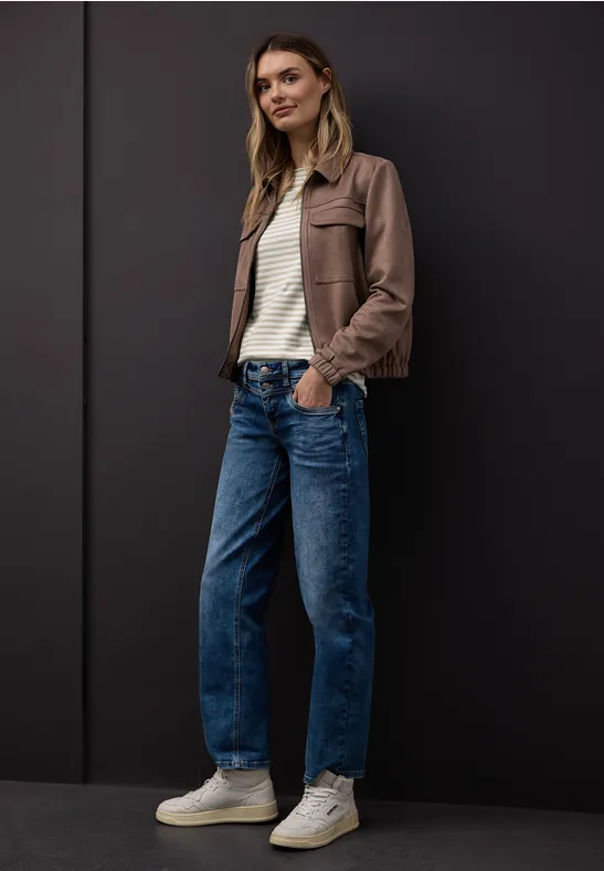 T-shirt à rayures cotton beige