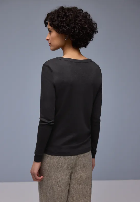 T-shirt en couleur unie Black