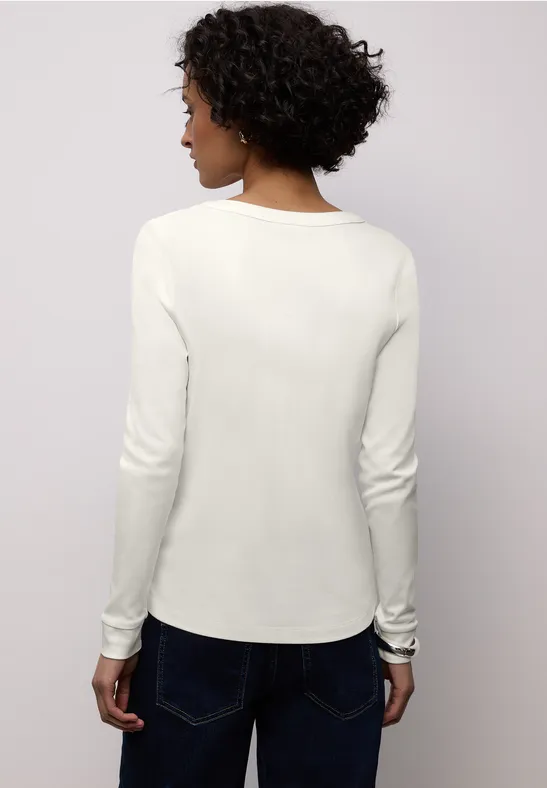 Shirt in Unifarbe off white