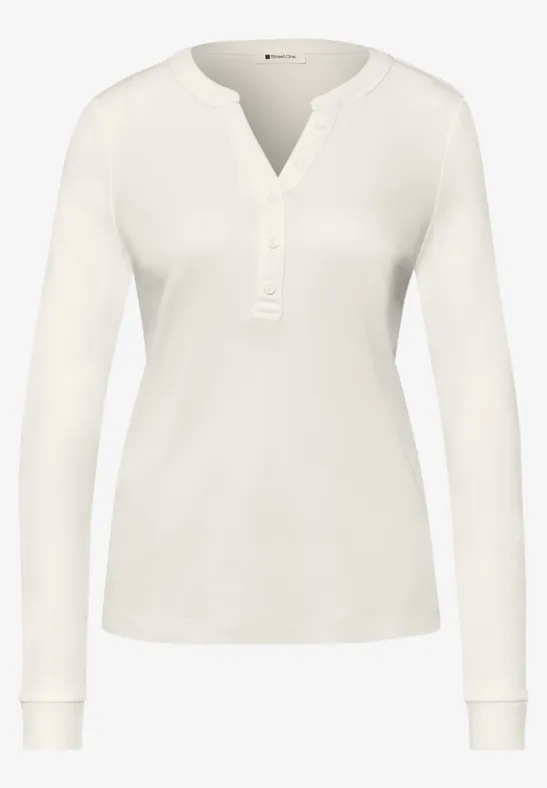 Shirt in Unifarbe off white