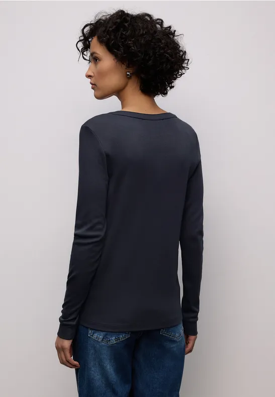 Shirt in effen kleur shadowed navy