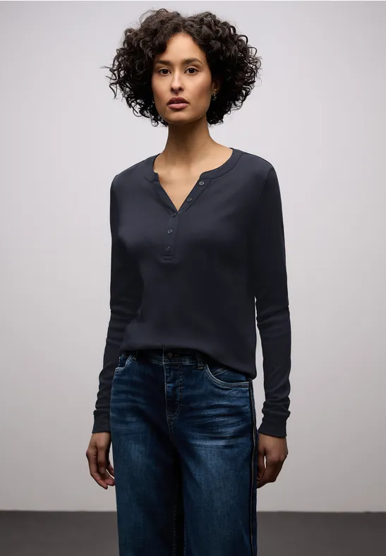 Shirt in effen kleur shadowed navy