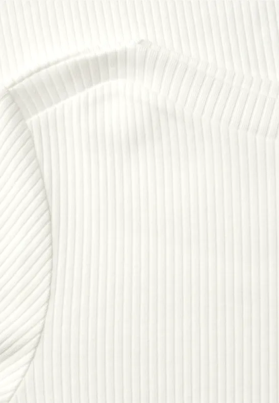 Shirt in Rippstruktur off white