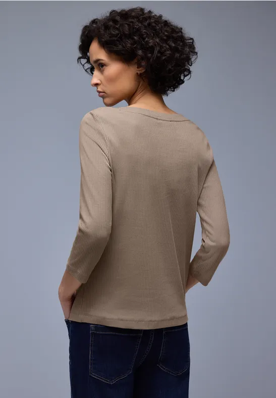 Shirt in Rippstruktur light terra mocha