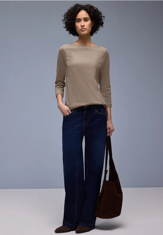 Shirt in Rippstruktur light terra mocha