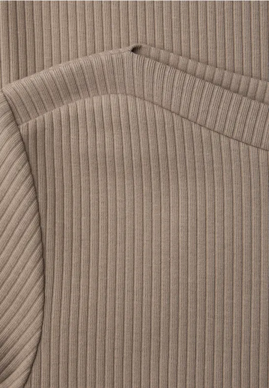 Shirt in Rippstruktur light terra mocha
