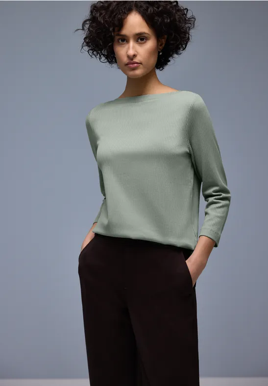 Geribd shirt dark mint green