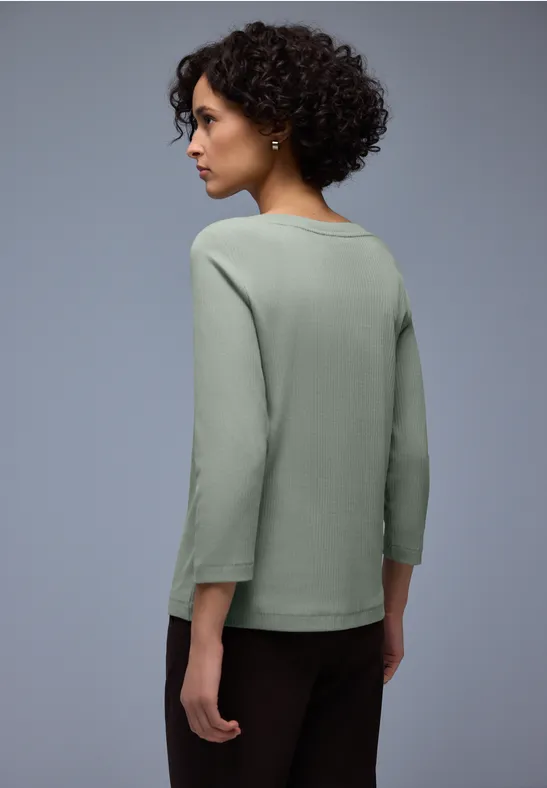 Geribd shirt dark mint green