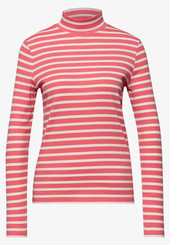 T-shirt à rayures striking coral