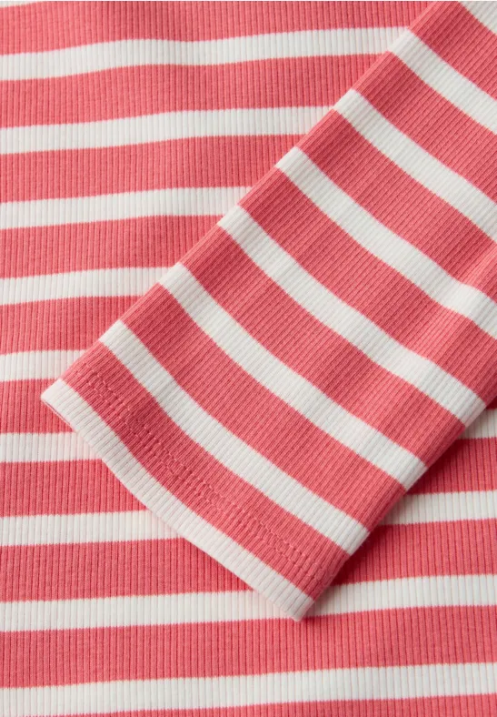 T-shirt à rayures striking coral