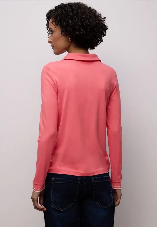 Shirt met een blouse-look striking coral