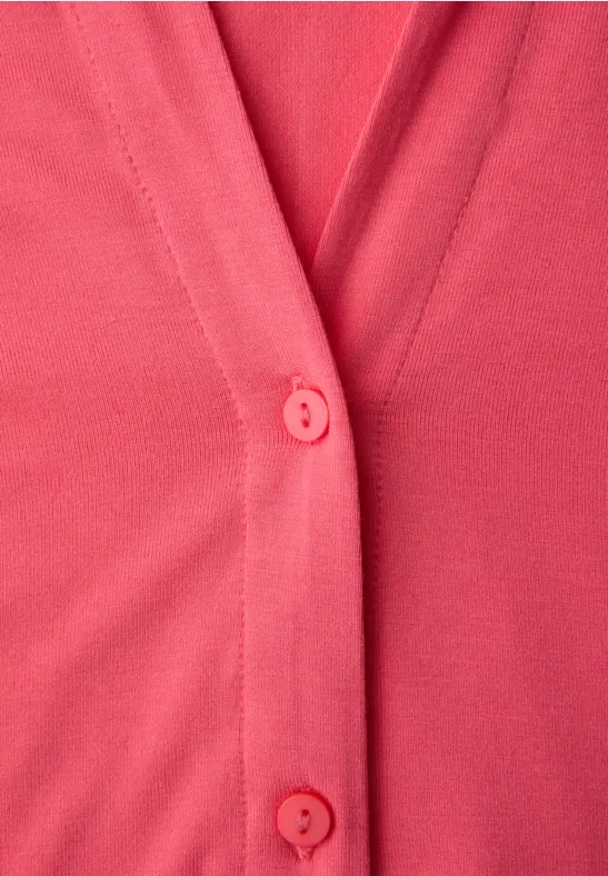 Shirt met een blouse-look striking coral