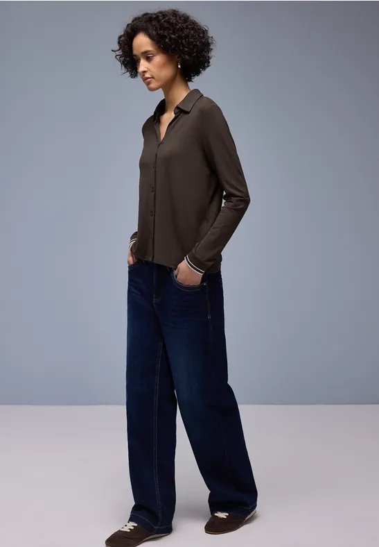 Shirt im Blusen-Look molten earth