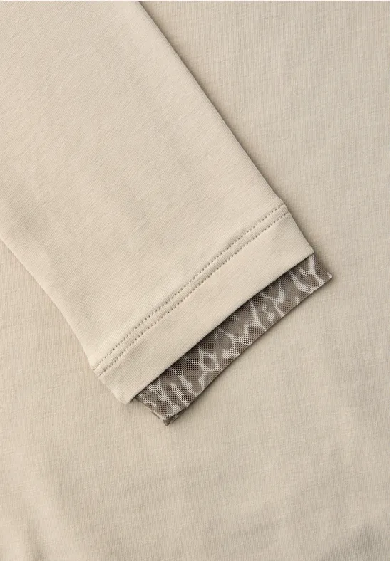 Shirt mit Leo-Details cotton beige