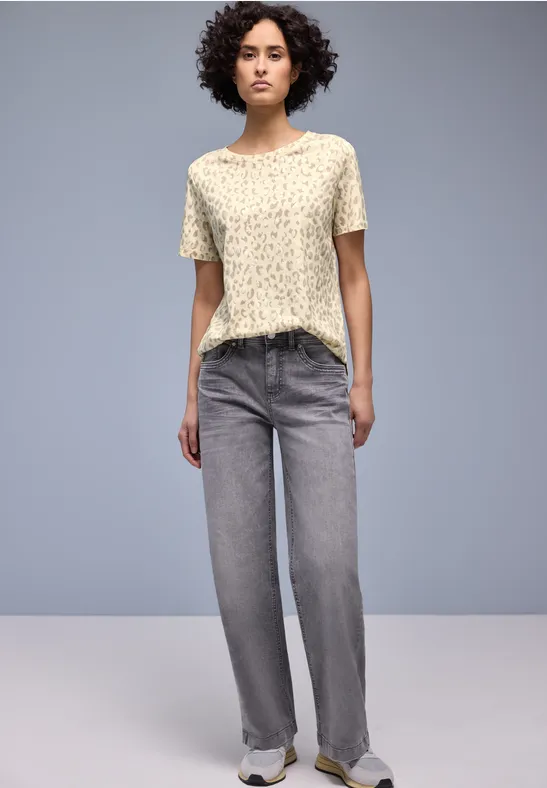 Leo-Shirt mit Foliendetails light terra mocha