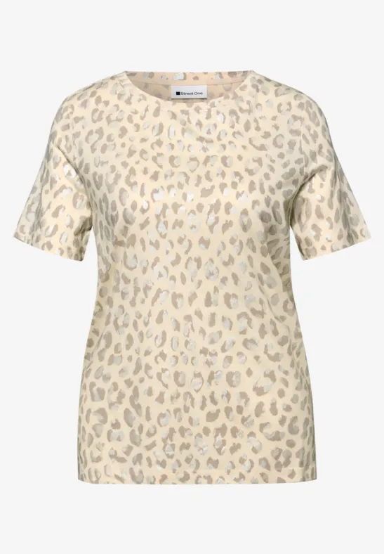 Leo-Shirt mit Foliendetails light terra mocha