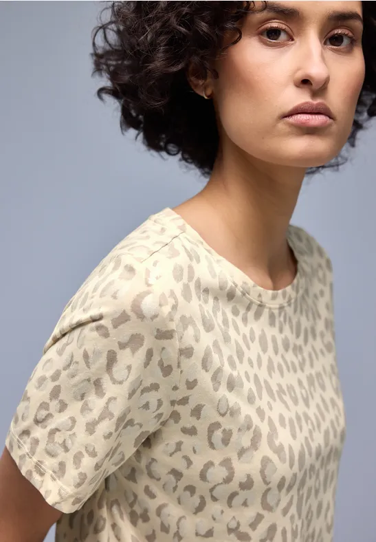 Leo-Shirt mit Foliendetails light terra mocha