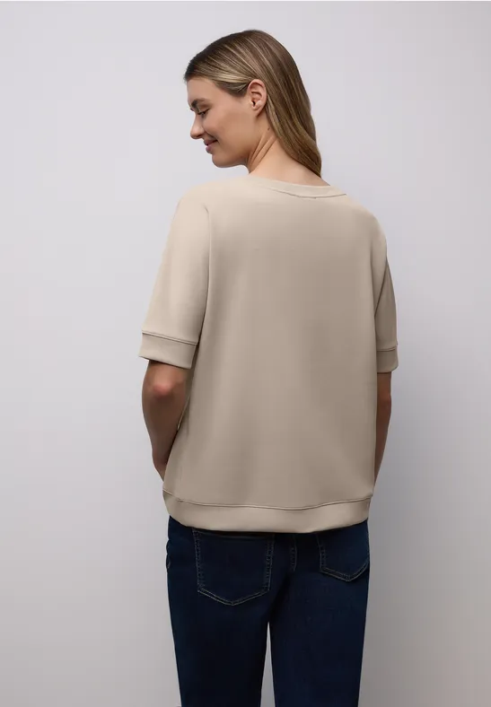 T-shirt avec poche poitrine léopard cotton beige