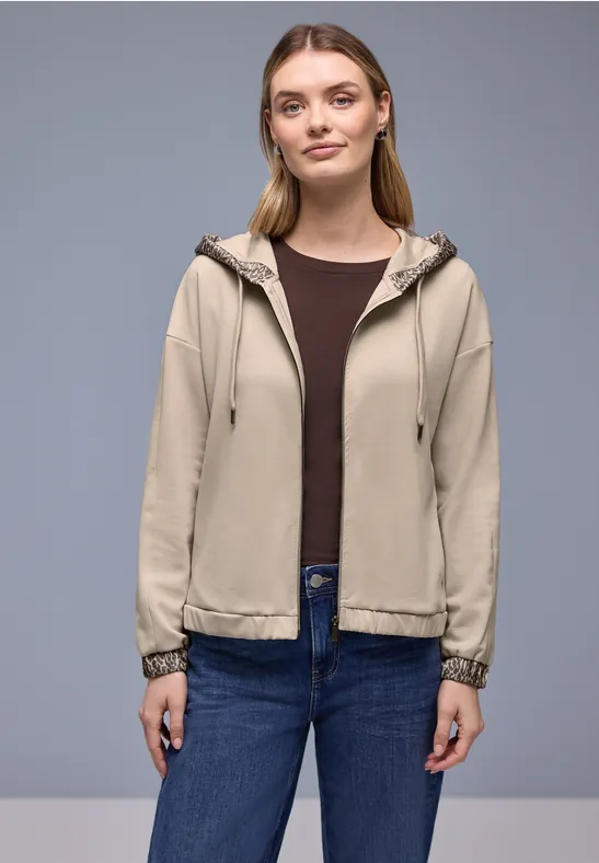 Hoodie Jacke cotton beige