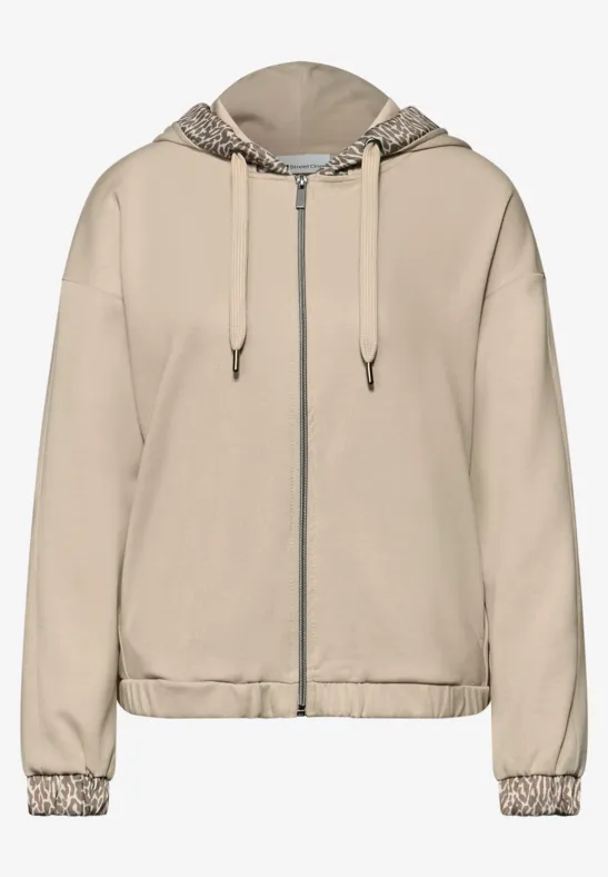 Hoodie Jacke cotton beige
