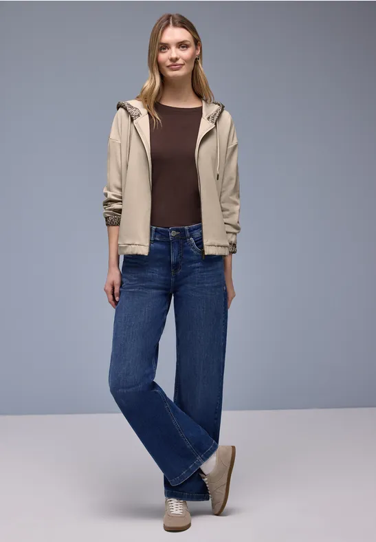 Hoodie Jacke cotton beige