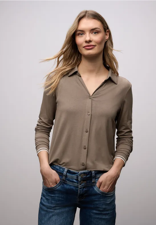 T-shirt au look chemisier silk brown