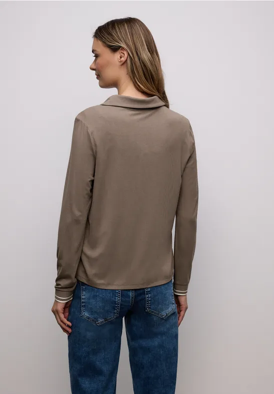 T-shirt au look chemisier silk brown