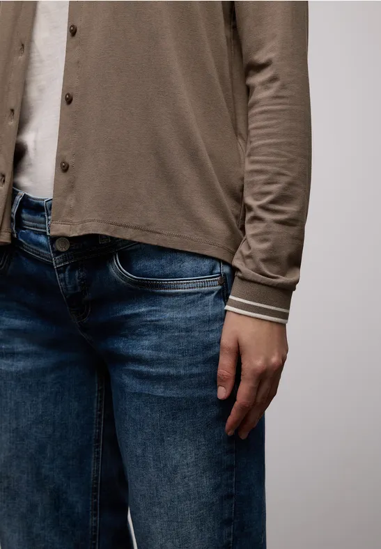 T-shirt au look chemisier silk brown