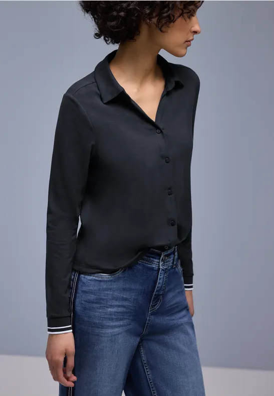 T-shirt au look chemisier shadowed navy