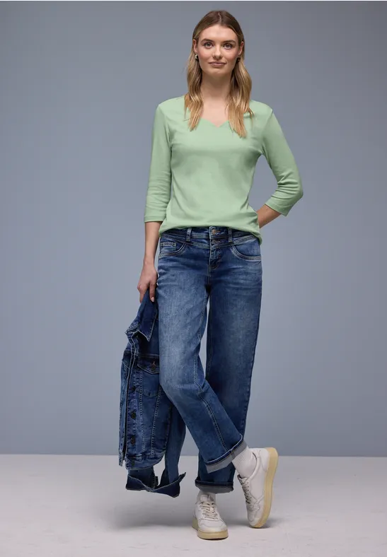 Shirt mit Herzausschnitt pale mint green