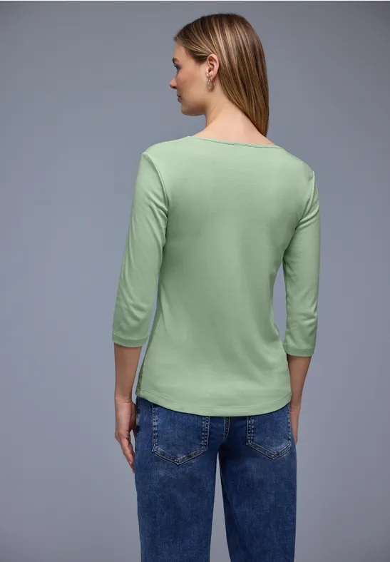 Shirt mit Herzausschnitt pale mint green
