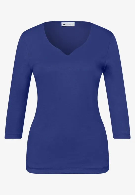 T-shirt avec encolure en cœur amparo blue