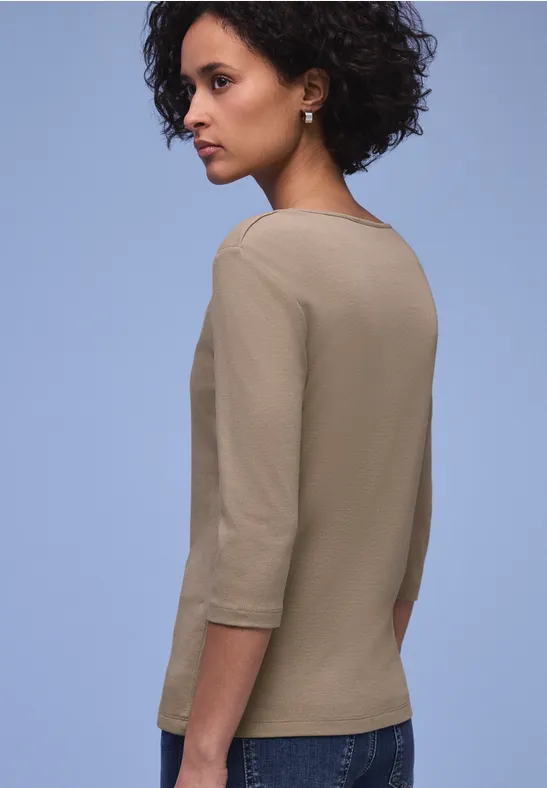 T-shirt avec encolure en cœur light terra mocha