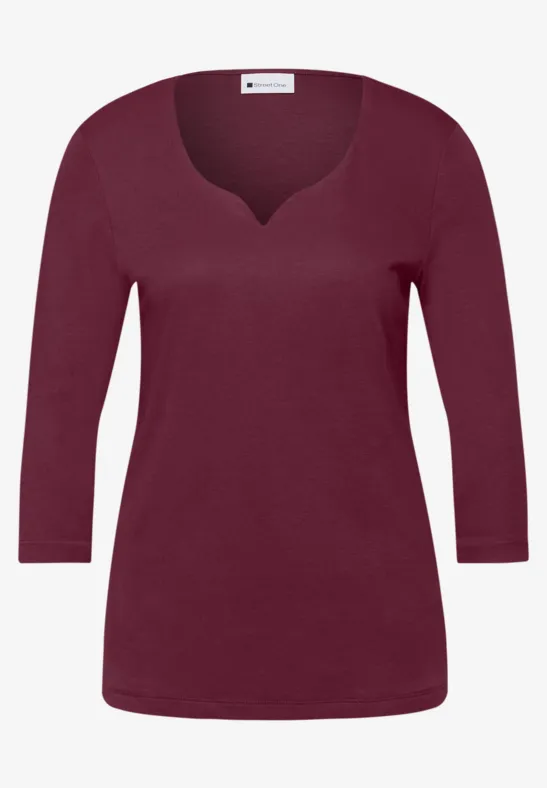 Shirt mit Herzausschnitt truffle red