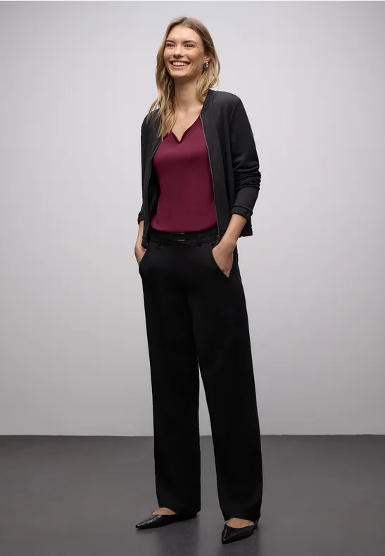 Shirt mit Herzausschnitt truffle red