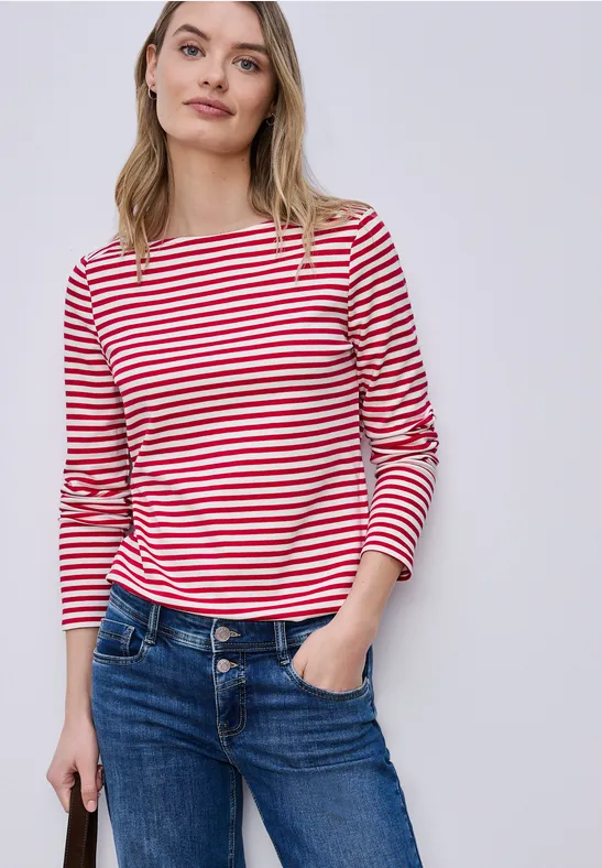 Gestreept shirt power berry