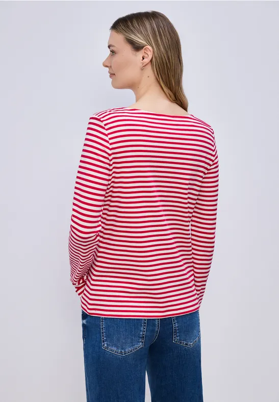 Gestreept shirt power berry