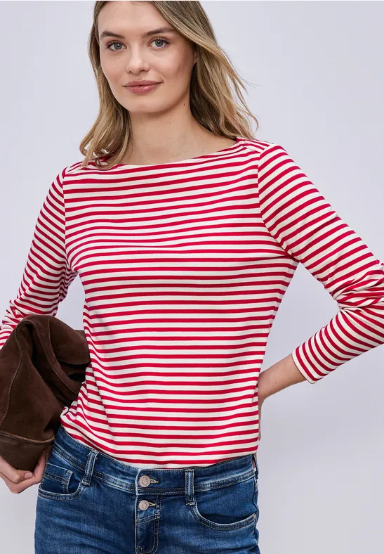 Gestreept shirt power berry