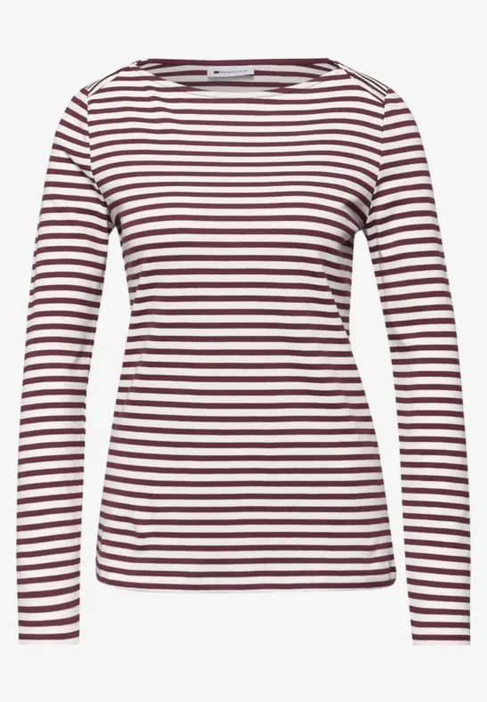 Gestreept shirt truffle red