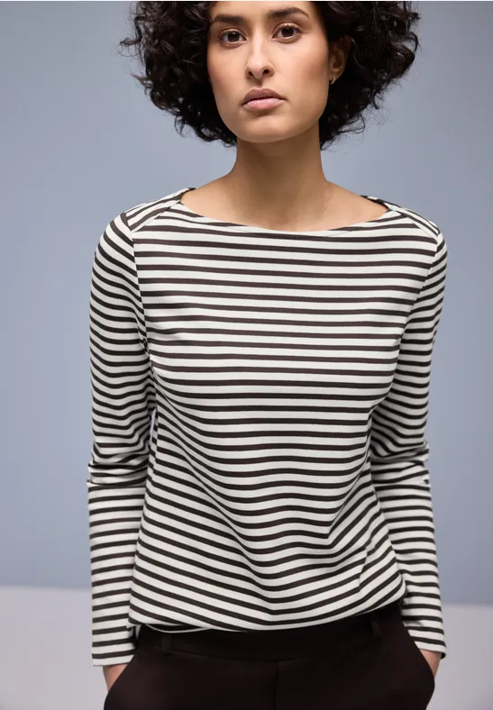 Gestreept shirt molten earth