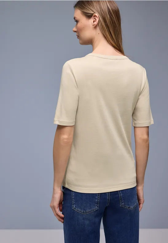 Basic shirt cotton beige