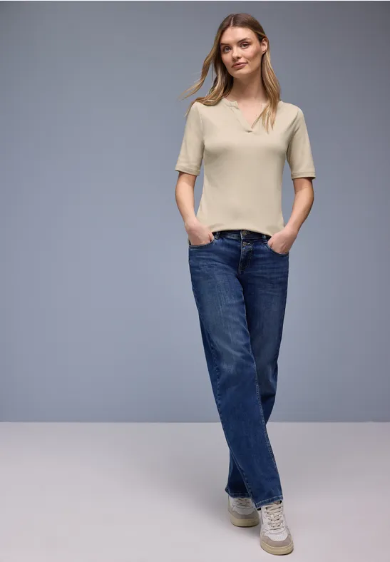 Basic shirt cotton beige