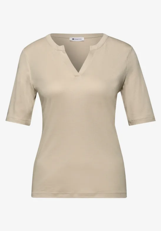 Basic shirt cotton beige